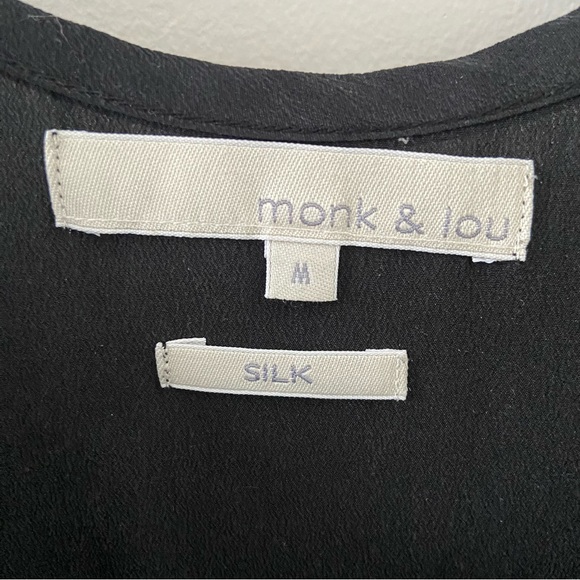 Monk & Lou Black Silk Shortsleeved Top size M - Picture 7 of 9